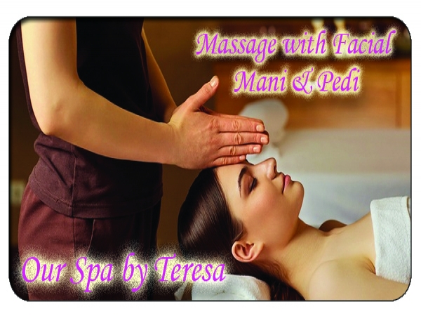 1 Hour Massage with Facial, Mani & Pedi